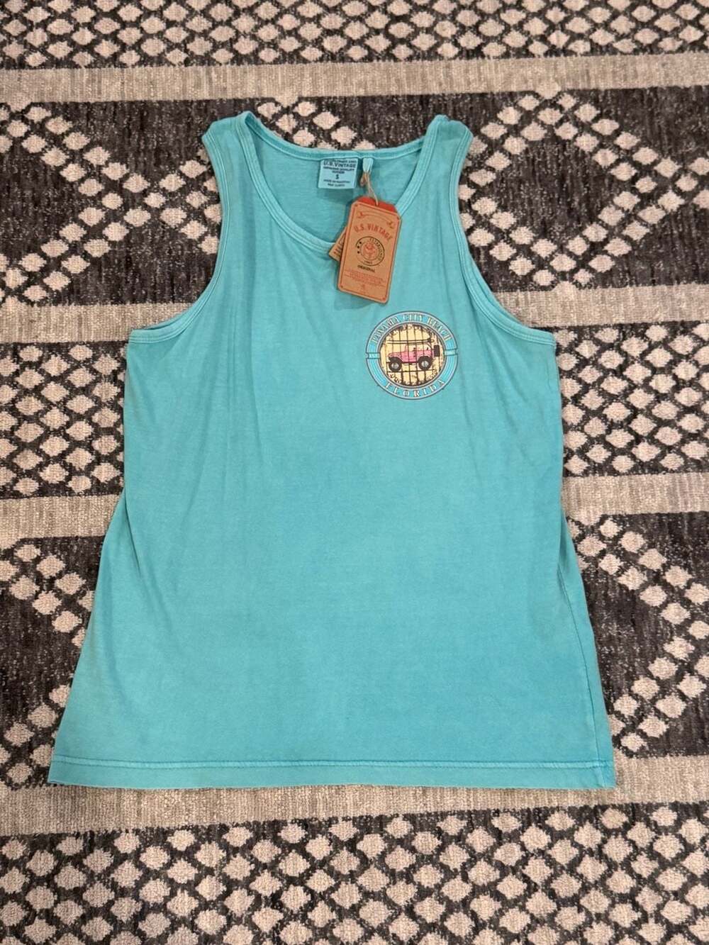 U.S. Vintage Panama City Beach Florida Tank Top Size S Chalky Mint